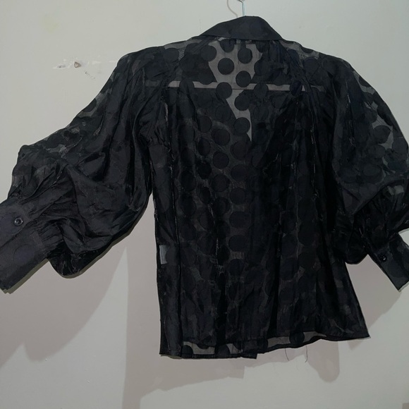 Garcia Polka Dot Puff Sleeve Button Blouse NWOT - Picture 3 of 17